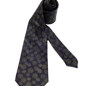 LANVIN PARIS Black Geometric Luxury Designer Silk Tie France W: 3.25" EX COND